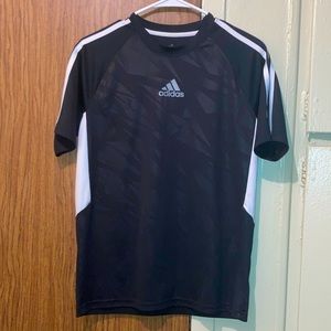 Adidas Climalite 3 Stripe Shirt Size XL Juniors Black & White